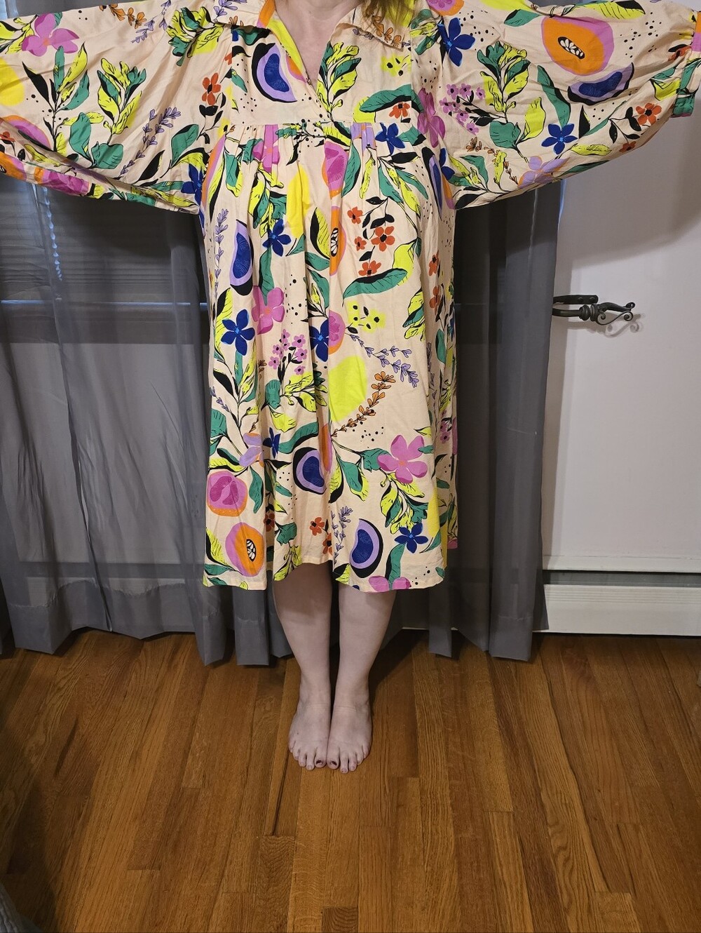 Floral Multicolor Puff-Sleeve Women’s Stella Dress - Picture 9 of 10